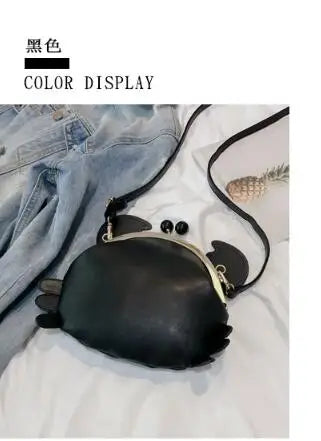 Red Crab Shape PU Leather Crossbody Mini Messenger Bag