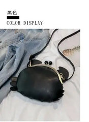 Red Crab Shape PU Leather Crossbody Mini Messenger Bag