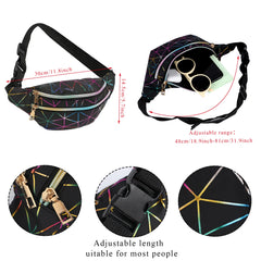 Holographic Waist Pack Bags Glitter Fanny Pack Waterproof Belt Bag