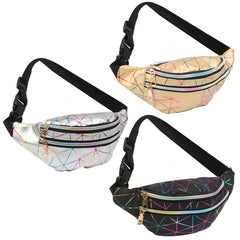 Holographic Waist Pack Bags Glitter Fanny Pack Waterproof Belt Bag