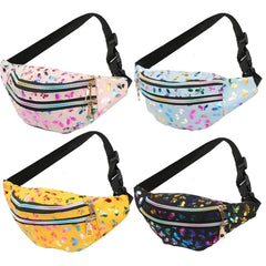 Holographic Waist Pack Bags Glitter Fanny Pack Waterproof Belt Bag