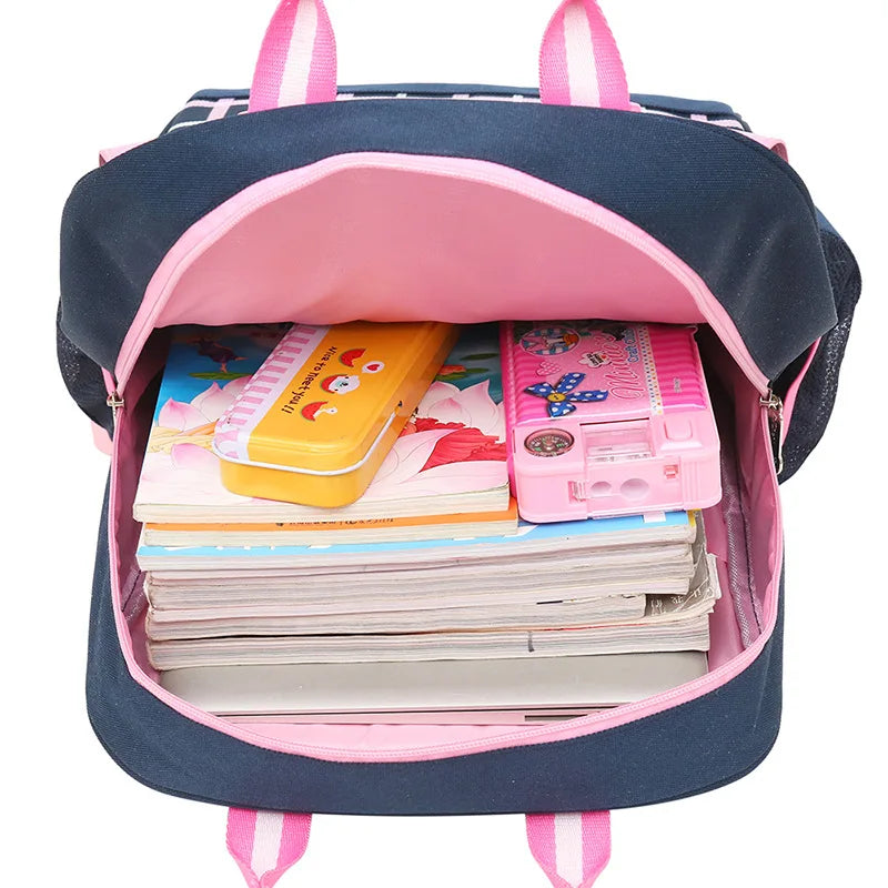 Waterproof Children School Bags for Girls Princess Kids Backpacks Set