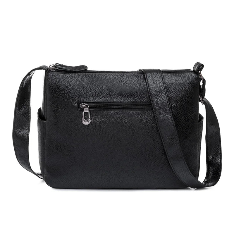 Women's Multi-pocket Shoulder Bag Retro Flower Print Crossbody Bag