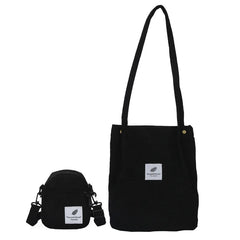 Corduroy Women's Shoulder Bag Large Capacity Retro Canvas Handbag