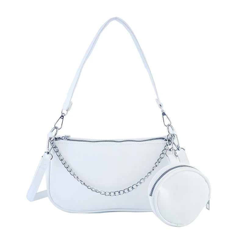 2 Pc/Set Crossbody Bags Purses and Handbags For Women with Chain Shoulder