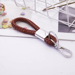 2 Pcs Leather Cord Keychain Woven Leather Cord Pendant Car Keychain