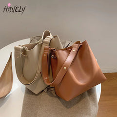 Retro Crossbody Bags for Women Shoulder Bag Handbag PU Leather Bucket Bag