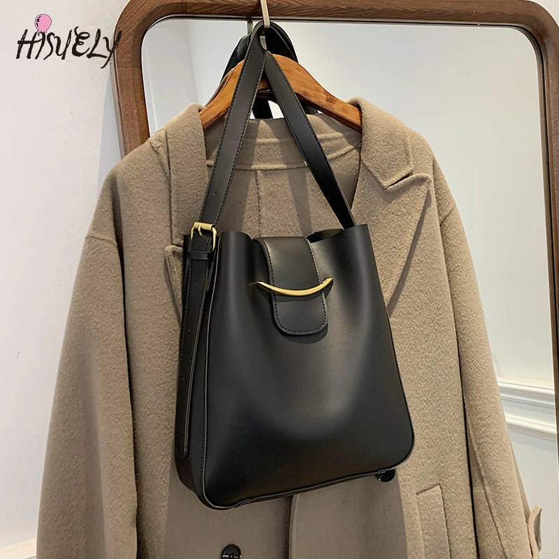 2 Pcs Vintage Small PU Leather Bucket Crossbody Bags For Women