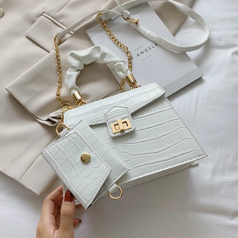 2 Pcs/set Stone Pattern Women's Crossbody Bags Party Tote