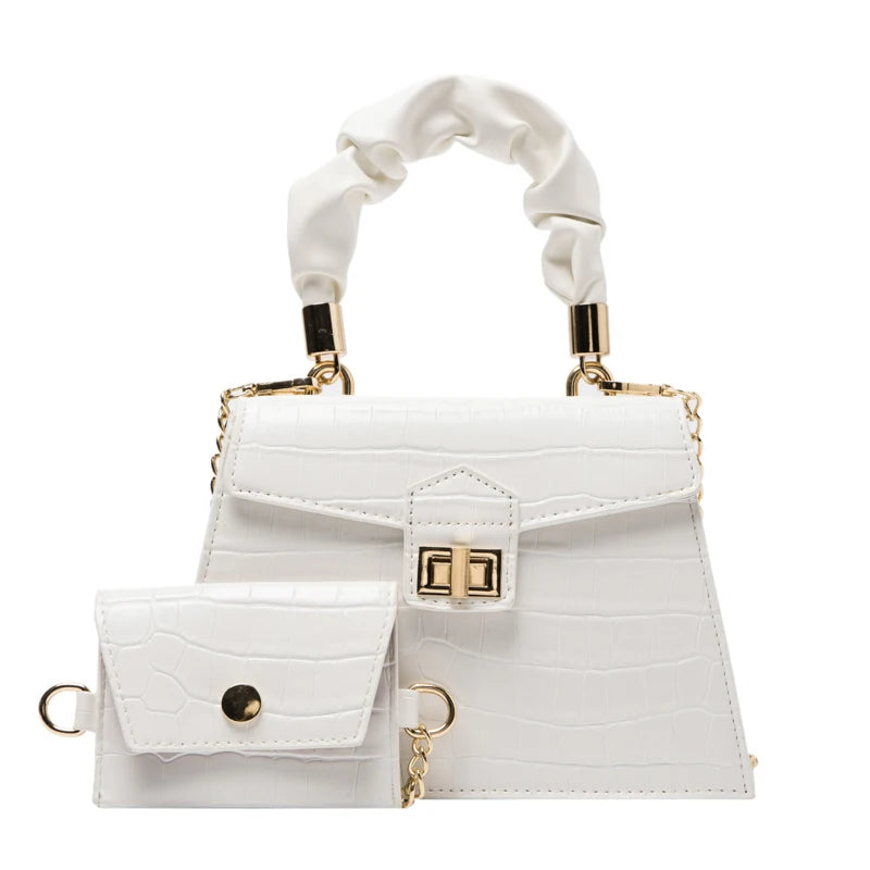2 Pcs/set Stone Pattern Women's Crossbody Bags Party Tote