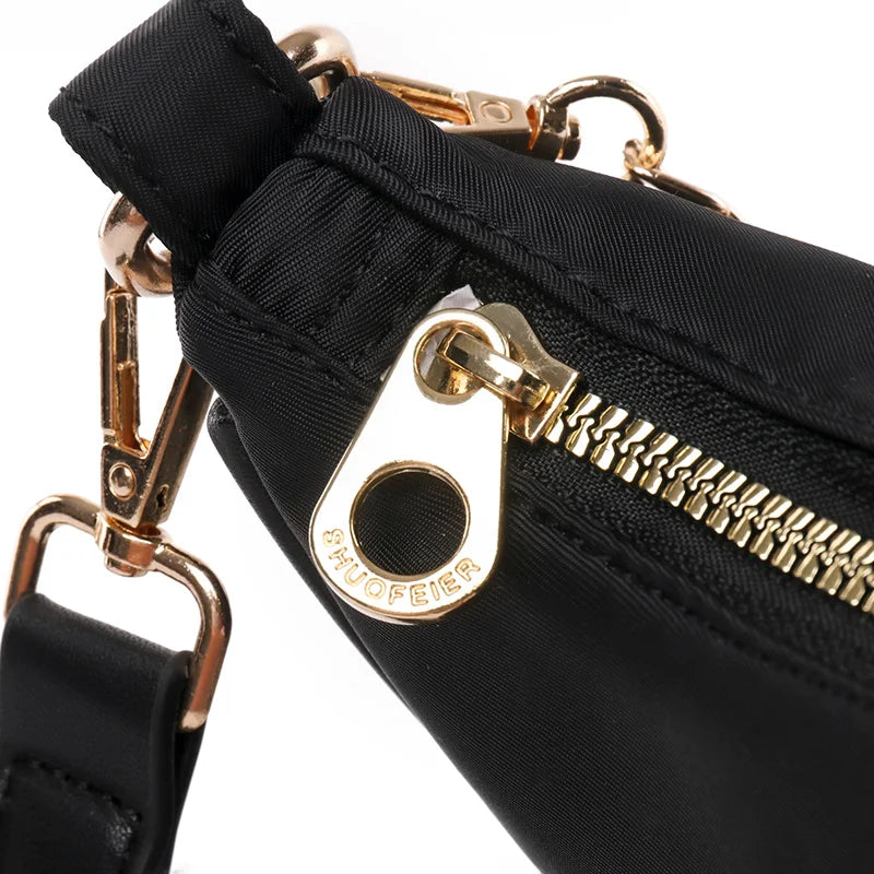 2 Pcs/set Women's Nylon Shoulder Bag Travel Messenger Crossbody Purse