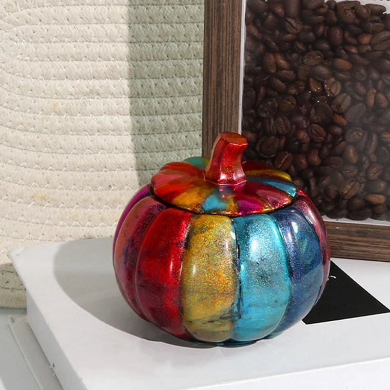 Halloween Pumpkin Jar Molds with Lid, Resin Epoxy Casting Mold