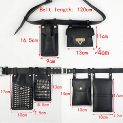 Women's Belt Bag Tactical Waist Bags Leather Flap Fanny Pack