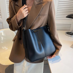 2-Piece Vintage Leather Shoulder Handbag Set for Women
