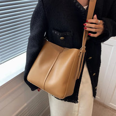 2-Piece Vintage Leather Shoulder Handbag Set for Women