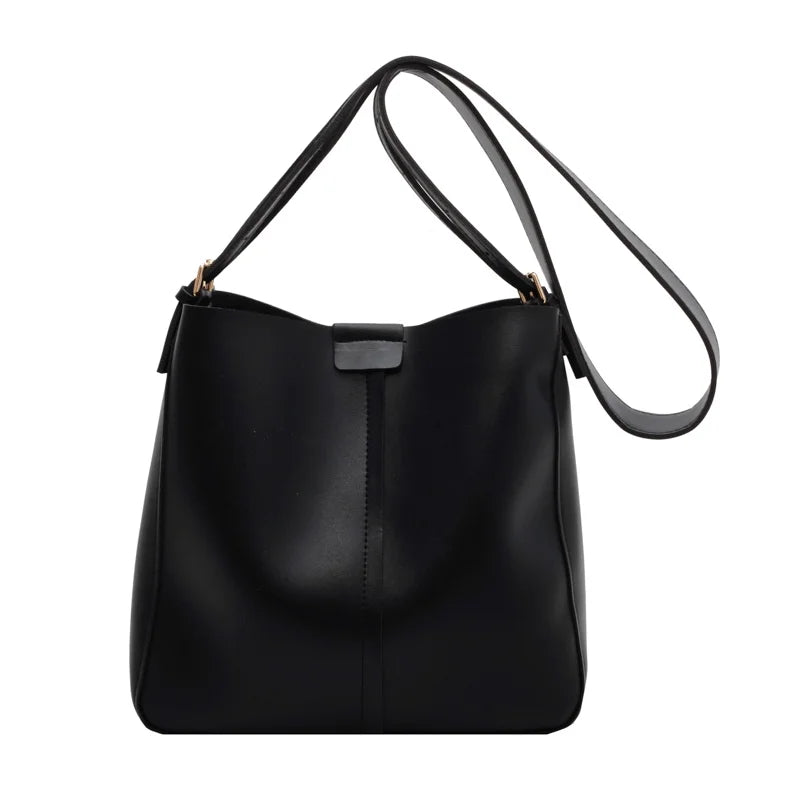 2-Piece Vintage Leather Shoulder Handbag Set for Women