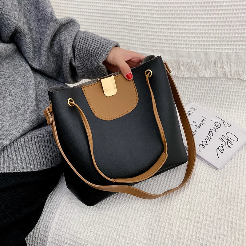 2-Piece Winter Bag Set: Tote Handbags, Shoulder Bags, Clutch Crossbody