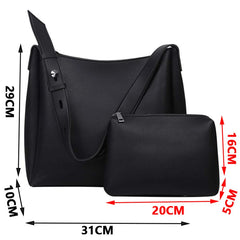 2 Sets Women's Casual PU Leather Totes Shoulder Bags Lady Travel Bag