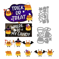 2 Sets Halloween Candy Corn Metal Cutting Dies for DIY Scrapbooking Embossing