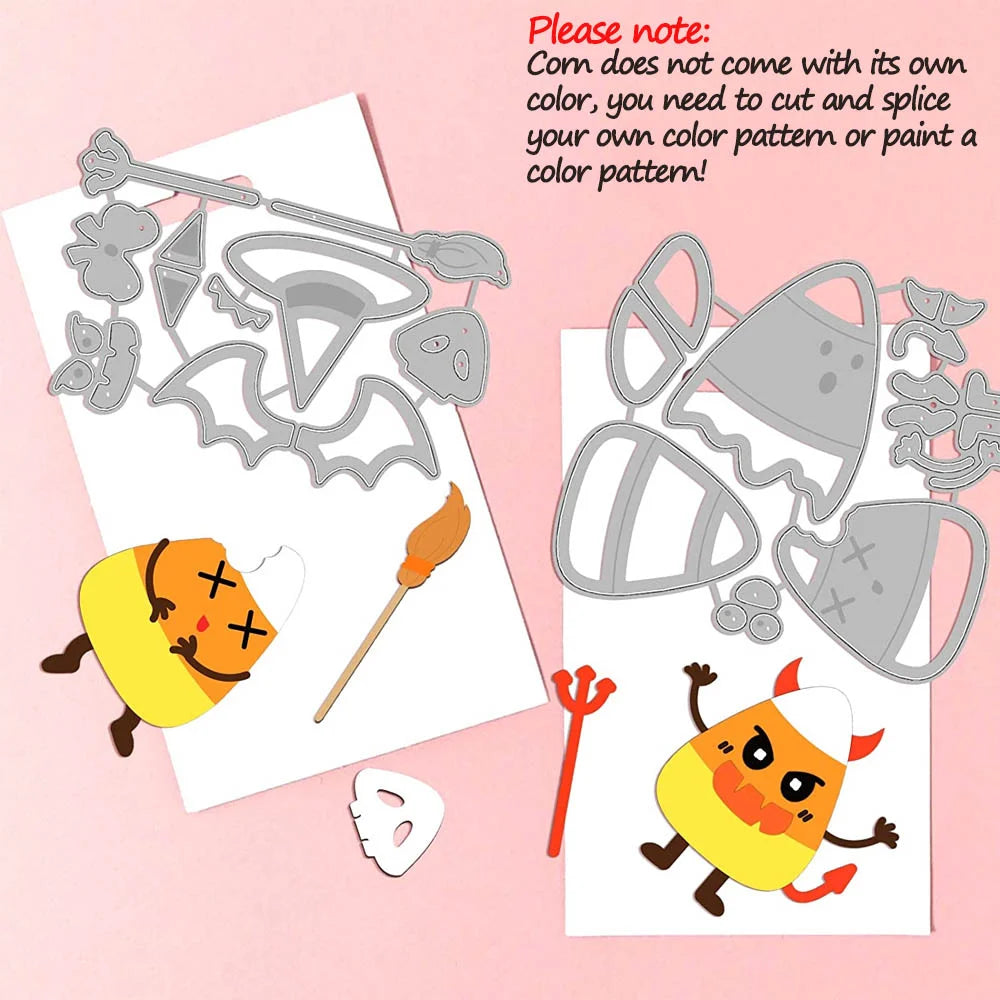 2 Sets Halloween Candy Corn Metal Cutting Dies for DIY Scrapbooking Embossing