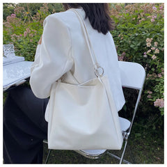 2 Sets PU Leather Shoulder Bags Casual Tote for Women Travel Lady Underarm Bag