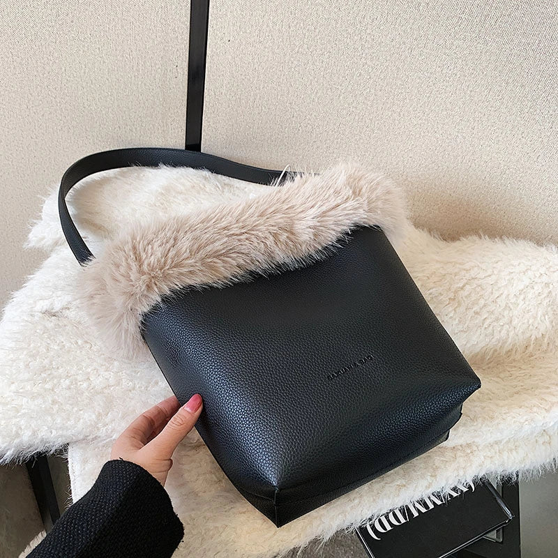 2 Sets PU Leather Shoulder Bags for Women Travel Lady Handbag