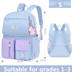 Rainbow School Backpacks for Teen Girls 1-6 Grade Travel Bag