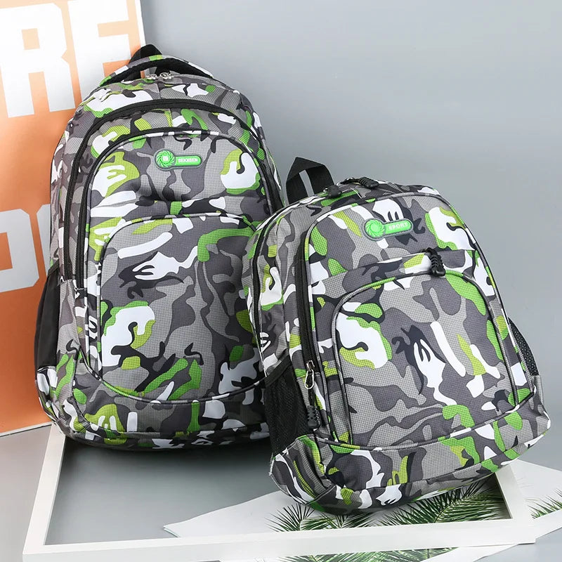 Camouflage Waterproof School Bags for Boys Girls Orthopedic Backpack