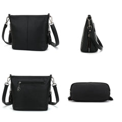 2 Straps PU Leather Shoulder Bags for Women Bucket Tassel Soild Women Messenger