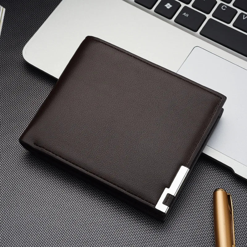 Men Wallets Purse Short Male Transverse Clutch Leather Wallet Men Mini Purse