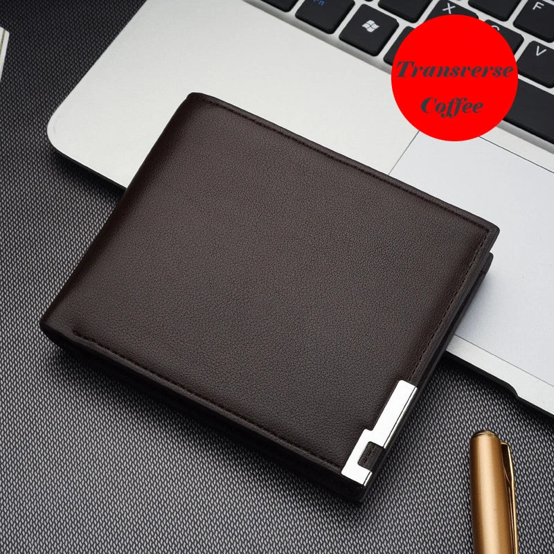 Men Wallets Purse Short Male Transverse Clutch Leather Wallet Men Mini Purse