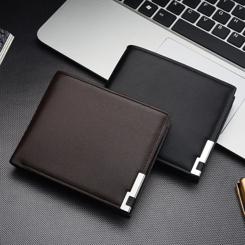 Men Wallets Purse Short Male Transverse Clutch Leather Wallet Men Mini Purse