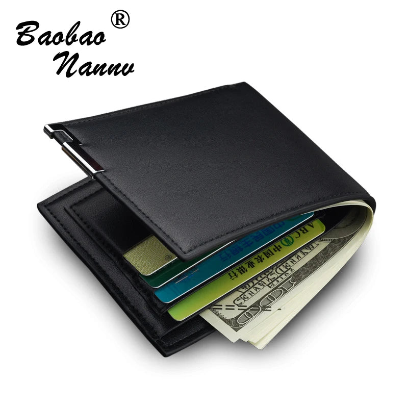 Men Wallets Purse Short Male Transverse Clutch Leather Wallet Men Mini Purse