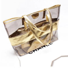 Women Beach Bag Set PVC Transparent Shoulder Bag with Purse