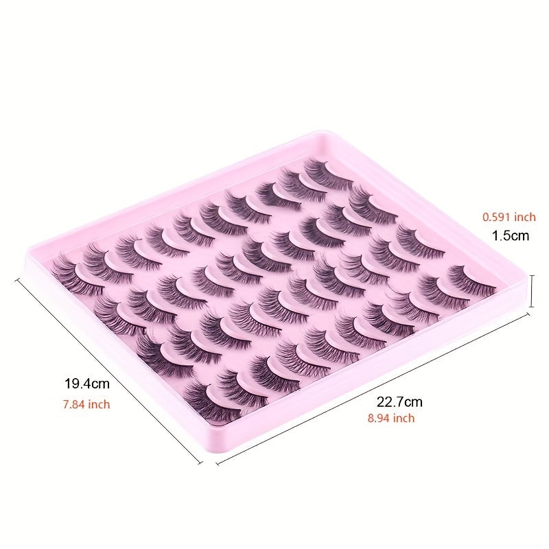 20 Pairs Faux Mink Lashes 3D Effect Volume False Eyelashes