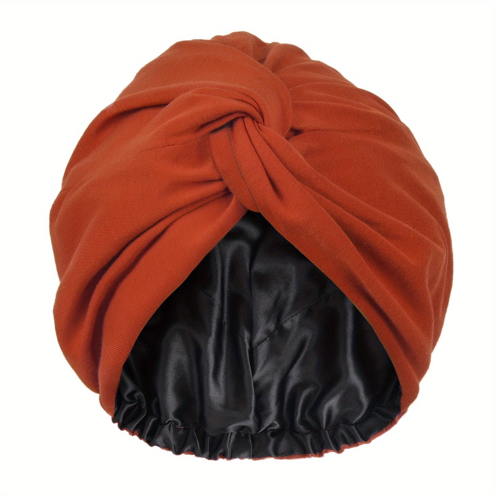 Satin Bonnet Sleep Cap Adjustable Knotted Turban Hat for Curly Hair