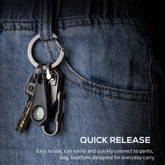 2pcs Steel Carabiner Keychain Quick Release Lightweight for Outdoor