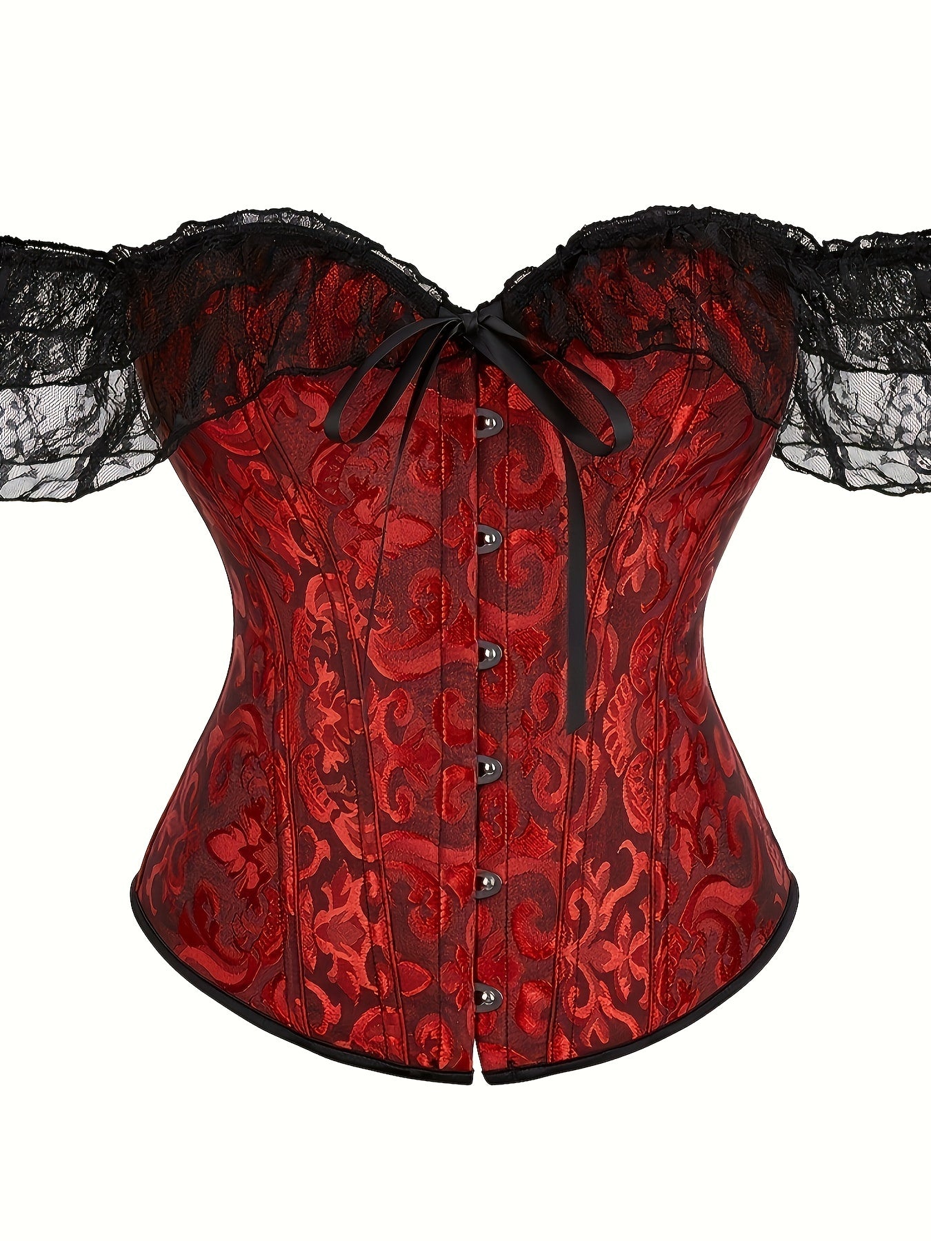 Lace Stitching Corset Bustier Tummy Control Jacquard Body Shaper