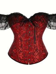 Lace Stitching Corset Bustier Tummy Control Jacquard Body Shaper