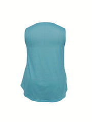 Women's Plus Tie Dye Sleeveless V Neck Tank Top