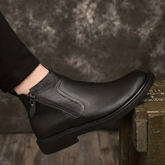 Men's Casual Round Toe Zipper Dress Ankle Boots