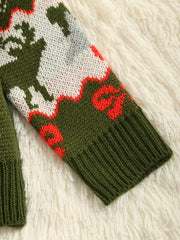 Christmas Jacquard Knit Little Girls Sweater