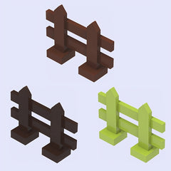 9pcs Building Blocks Villa House Farm Ranch Fence DIY Animal Scene Play Toys