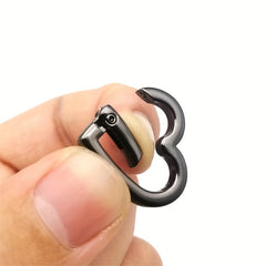 2pcs Heart Shaped Spring Buckle O Ring Openable Handbag Belt Strap