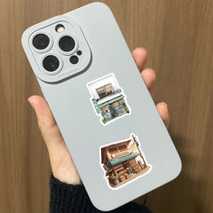 60pcs Retro Castle House Stickers Famous Architecture Landscape Decoration