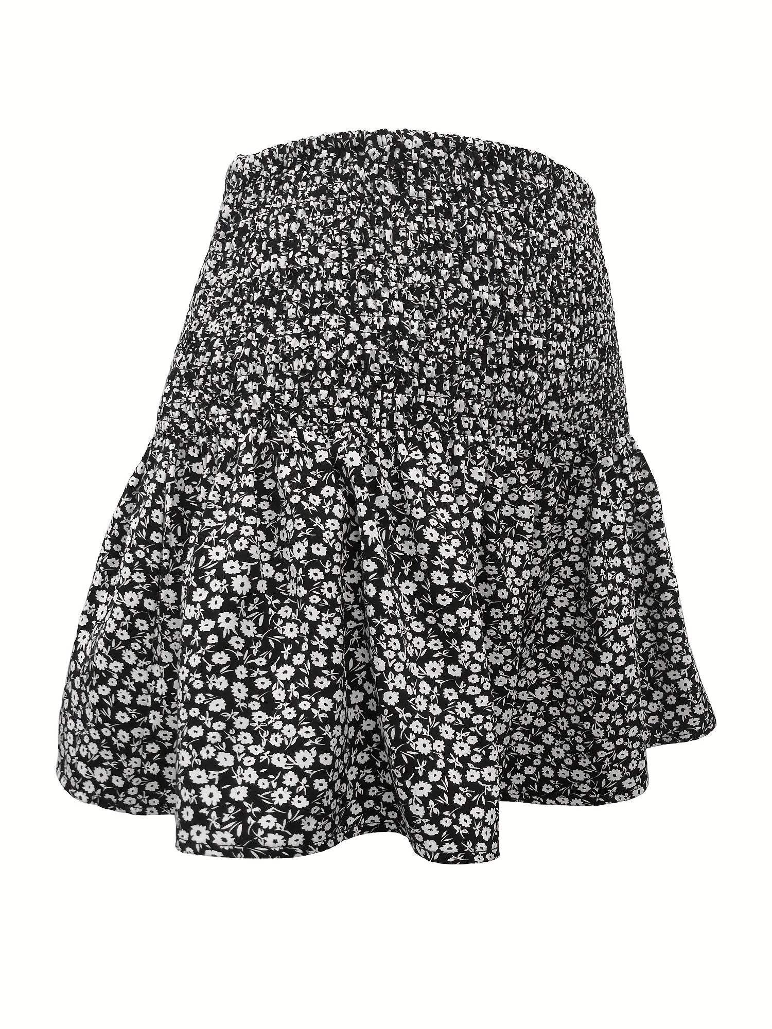 Floral Print Vacation Shorts Shirred Waist Summer Women's Clothing