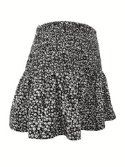 Floral Print Vacation Shorts Shirred Waist Summer Women's Clothing