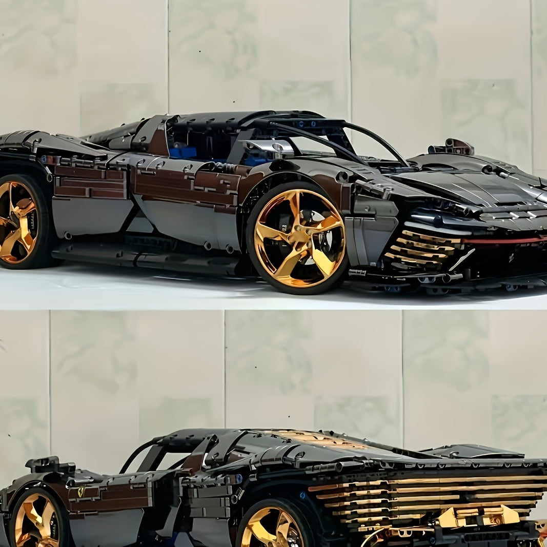 3778pcs Building Blocks Set, Golden Supercar 42143 Toy
