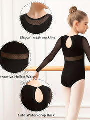 Girls Cotton Long Sleeve Ballet Leotard Gymnastics Romper