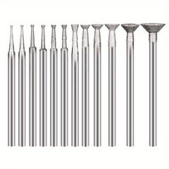 12pcs Diamond Grinding Burr for Rotary Tool 2.35mm Shank